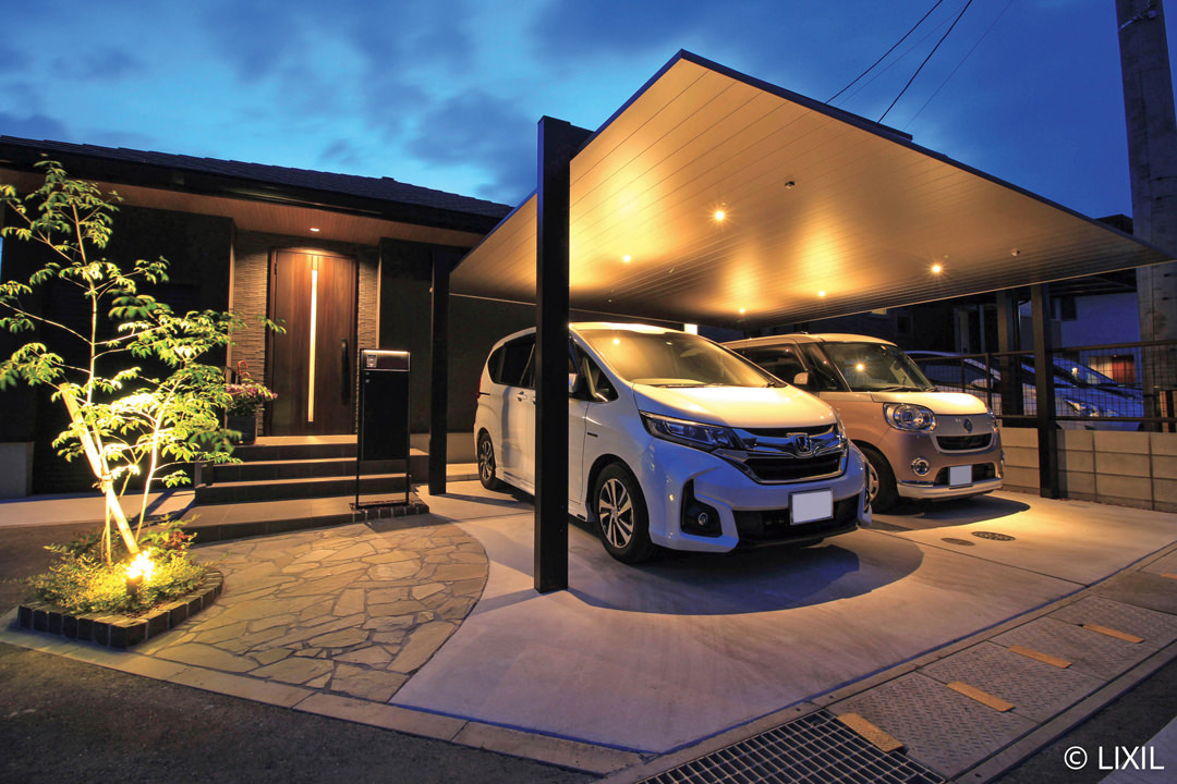 カーポートSC 夜間ダウンライト 施工例